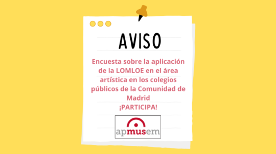 Encuesta sobre la aplicación de la LOMLOE en el área artística en los colegios públicos de la Comunidad de Madrid.